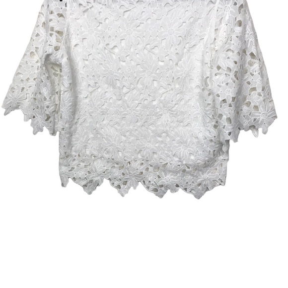 Mayson Grey White Lace Embroidered Blouse Oversized Size 2 - Picture 6 of 10
